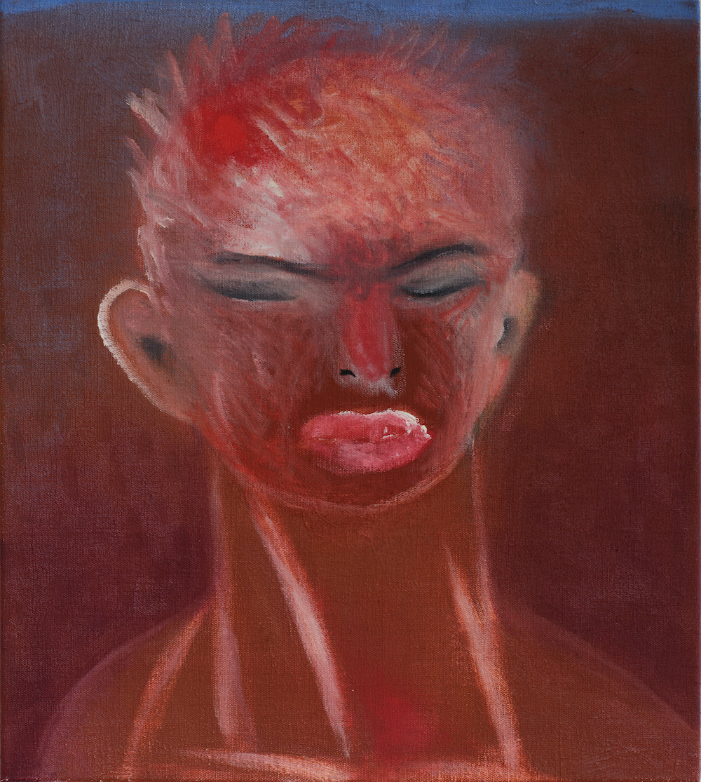 Miriam Cahn, <i>Horei</i>, Oil on canvas 17 3/4 x 15 3/4 in (45 x 40 cm)